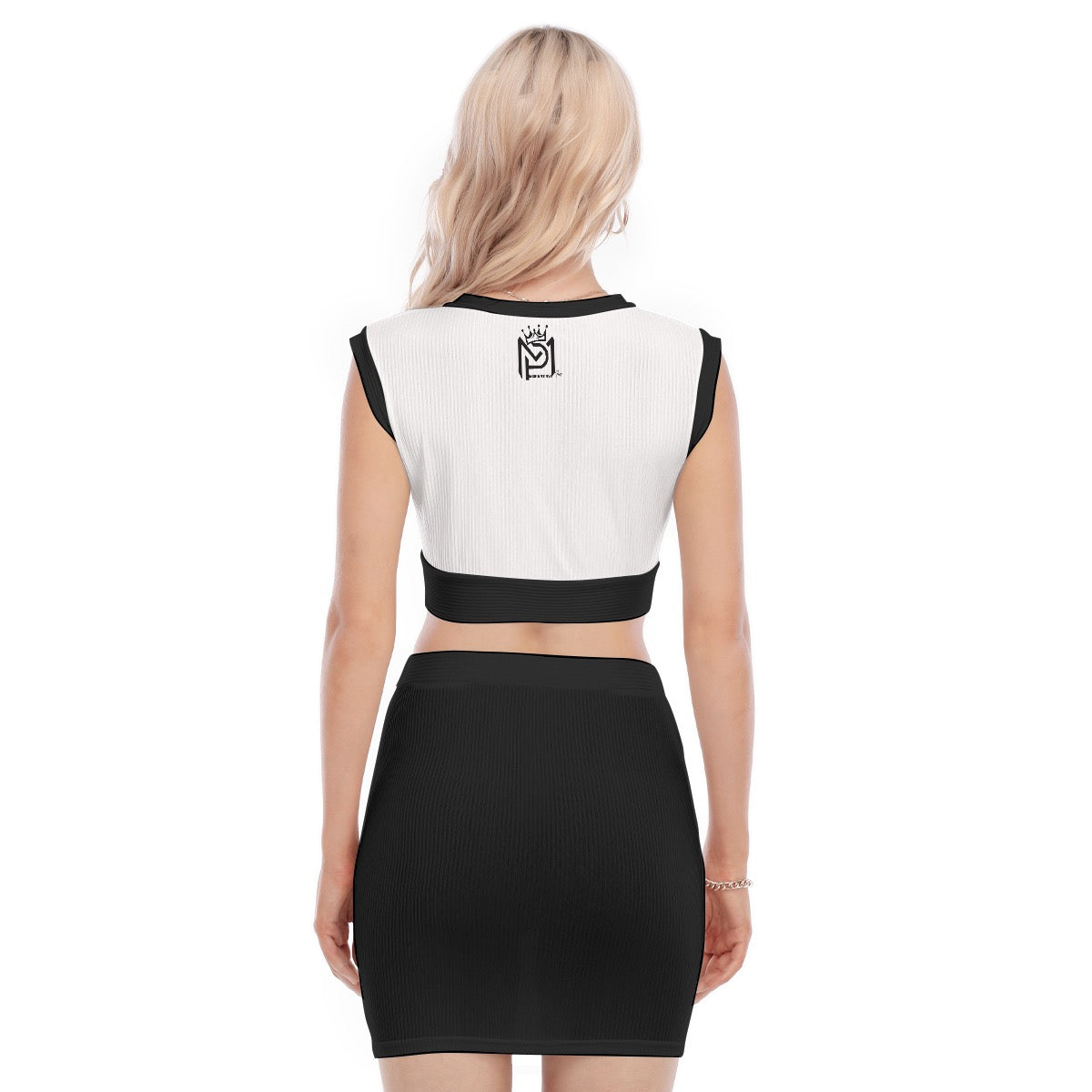 MP X Women's Collarless V Collar Vest Skirt Suit