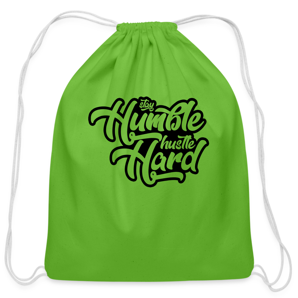 Stay Humble and Hustle Hard Cotton Drawstring Bag - clover