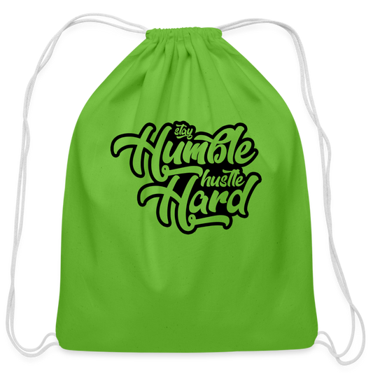 Stay Humble and Hustle Hard Cotton Drawstring Bag - clover